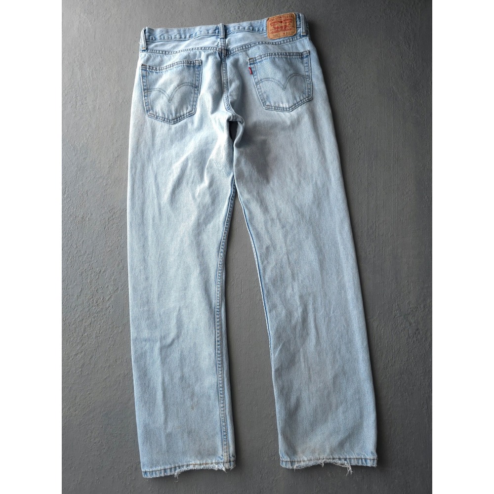 Vintage 2000s Levi's Light Blue Jeans 35x32 Straight Fit 505 - Picture 14 of 14